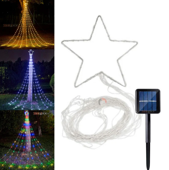 StarLigths™ : Instalacion digital de Cascada┃ Gratis: Panel solar + Estrella