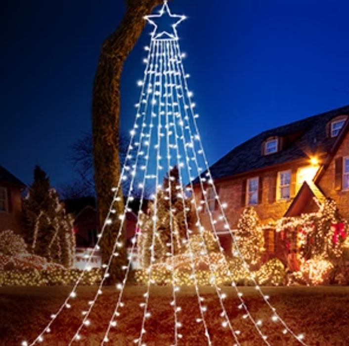 StarLigths™ : Instalacion digital de Cascada┃ Gratis: Panel solar + Estrella